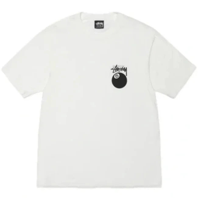 Stussy 8 Ball Pigment-Dyed White Tee