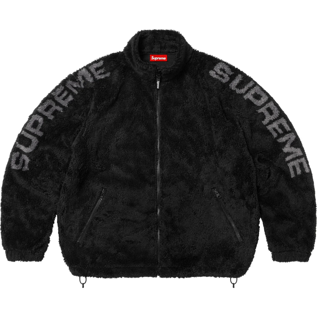 Supreme Shoulder Logo Fleece Jacket Black
