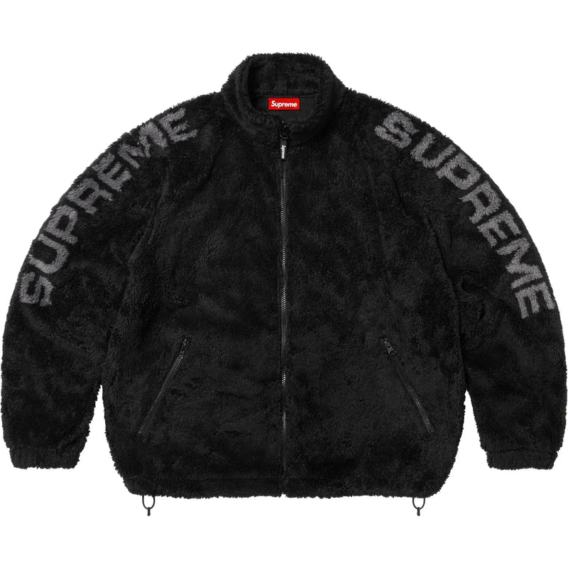 Supreme Shoulder Logo Fleece Jacket Black