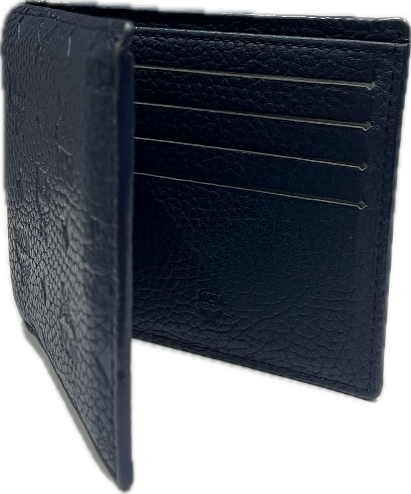 MCM Monogram Bifold Wallet Navy