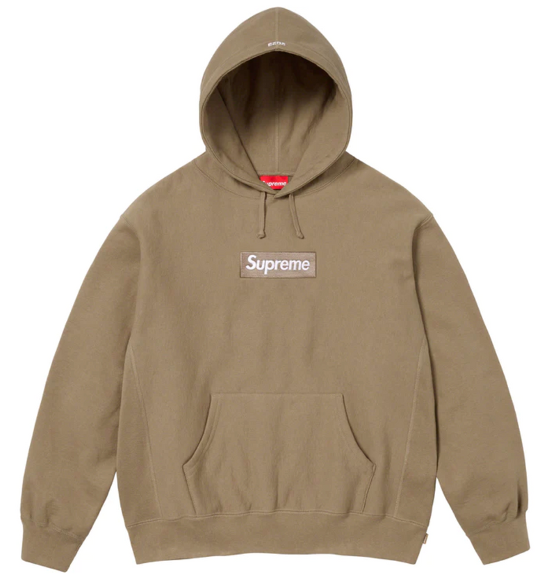 Supreme Box Logo Hooded Sweatshirt Dark Sand