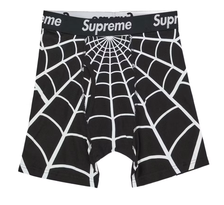 Supreme x Hanes Spider-Man Boxer Briefs Black