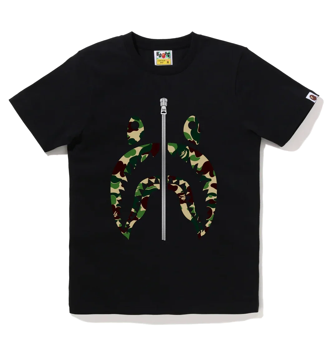 A Bathing Ape / Bape ABC Camo Shark Tee 'Black/Green'