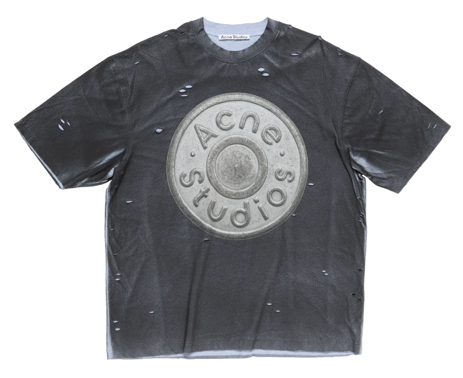 Acne Studios Distressed Logo Tee Black