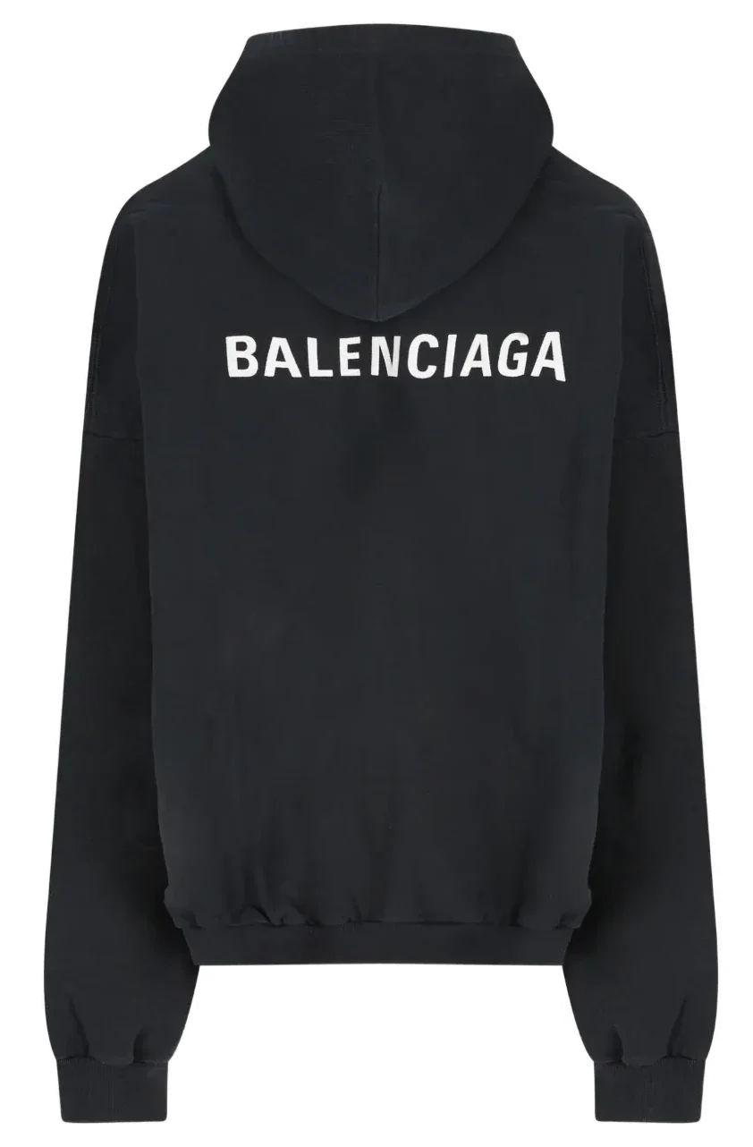 Balenciaga Back Logo Hoodie Black