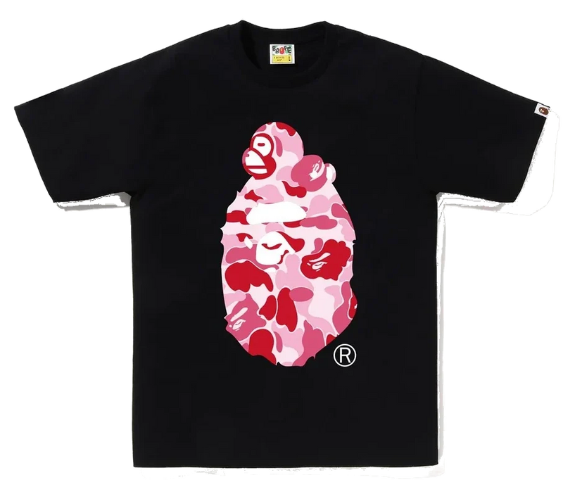 A Bathing Ape / Bape Camo Milo On Big Ape Tee Black/Pink
