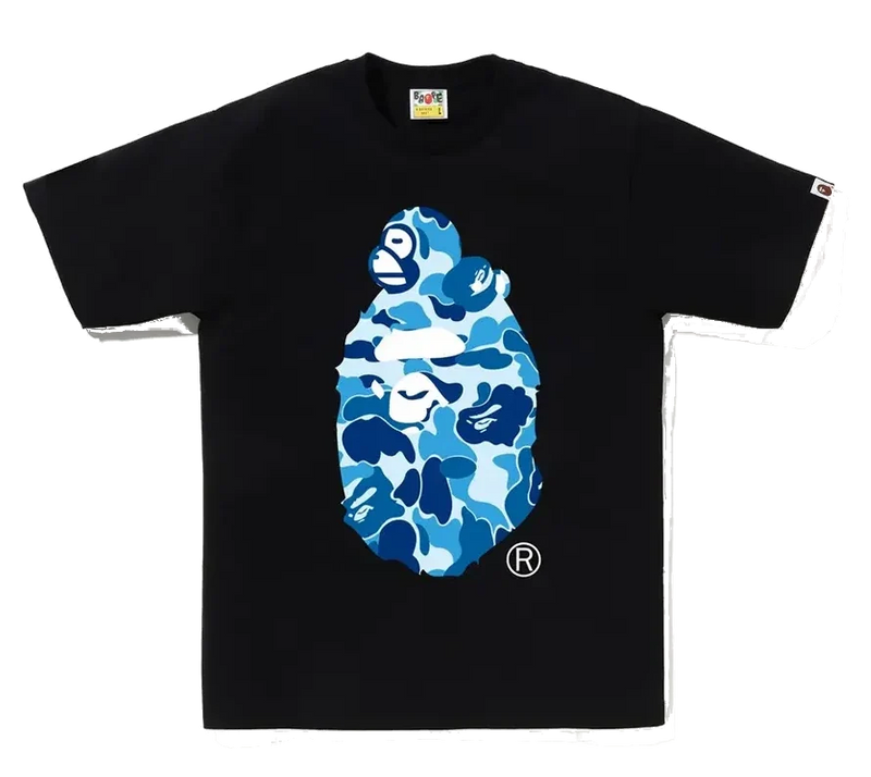 A Bathing Ape / Bape Camo Milo On Big Ape Tee Black/Blue