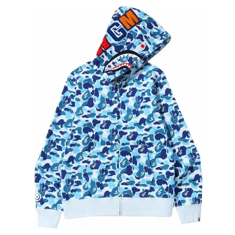 A Bathing Ape / Bape Baby Blue ABC Camo Shark Full Zip Hoodie