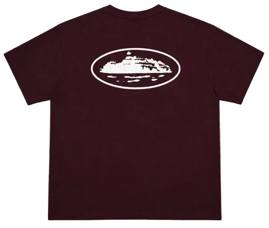 Corteiz Islandpuff Print Tee Burgundy