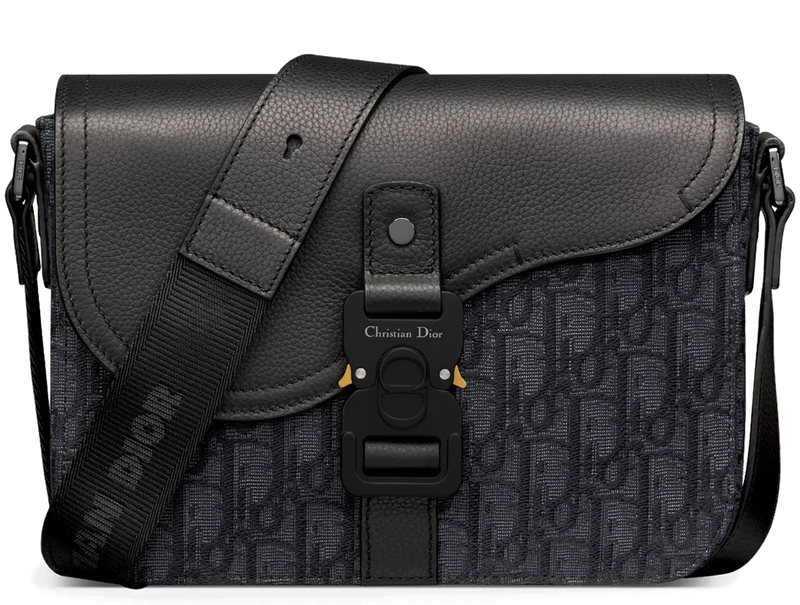 Dior Medium Saddle Messenger Bag With Flap Black