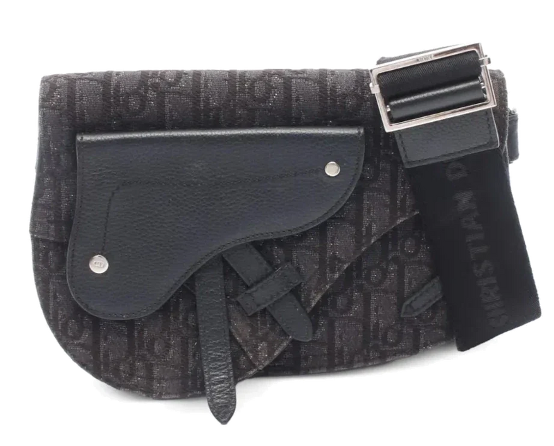 Dior Saddle Bag Oblique Canvas Black