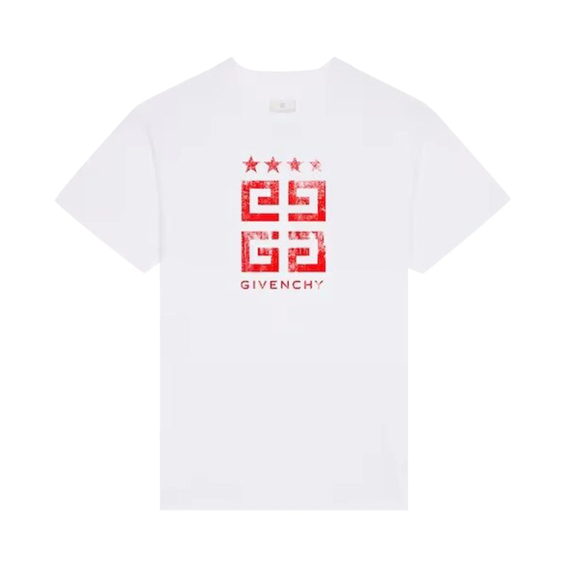 Givenchy Slim Fit Logo Tee White/Red