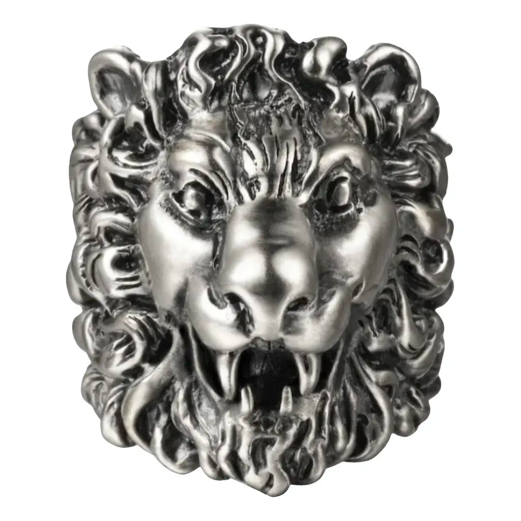 Gucci Lion Head King With Crystal Ring Silver