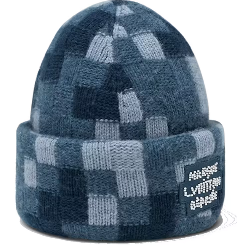 Louis Vuitton Damier Wool Denim Beanie Blue