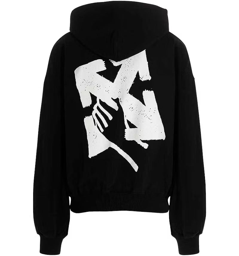 Off White Hands Arrow Hoodie Black