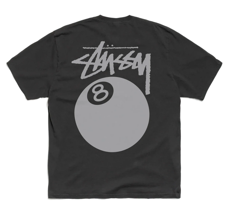 Stussy 8 Ball Tee Pigment Dyed Faded Black