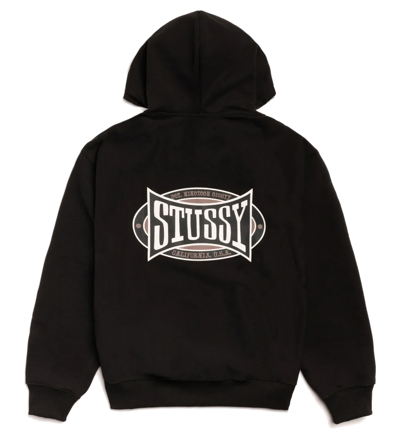 Stussy Champion Oval Zip Hoodie Black