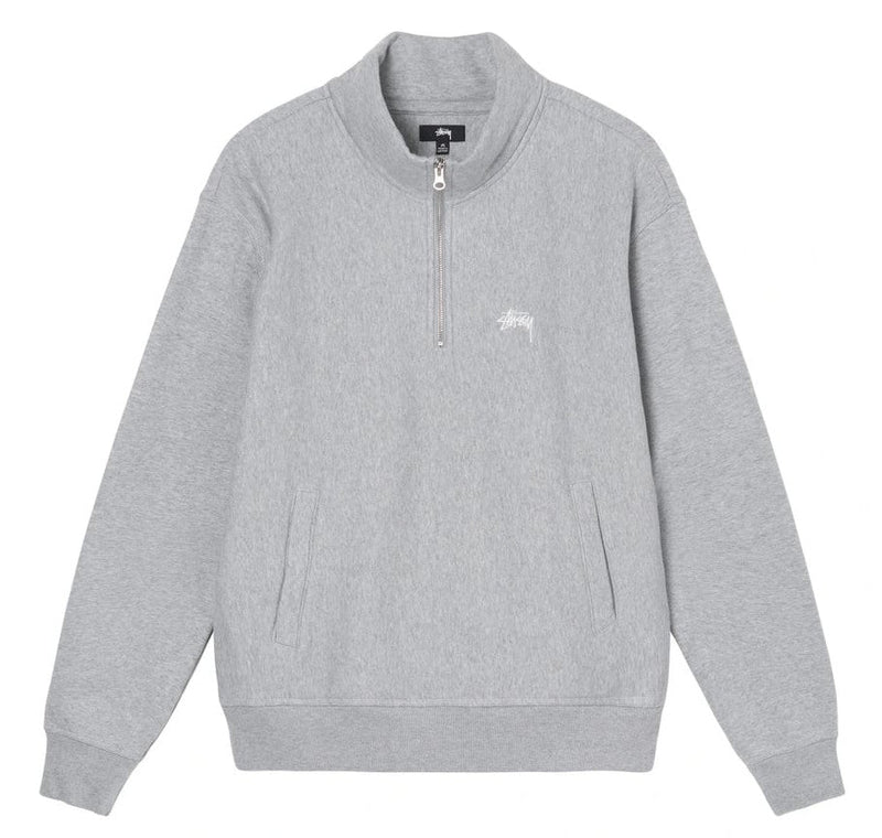 Stussy Overdyed Haft Logo Halfzip Sweatshirt Grey
