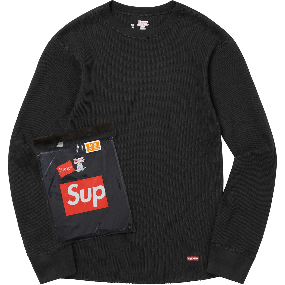 Supreme Hanes Thermal Crew Black