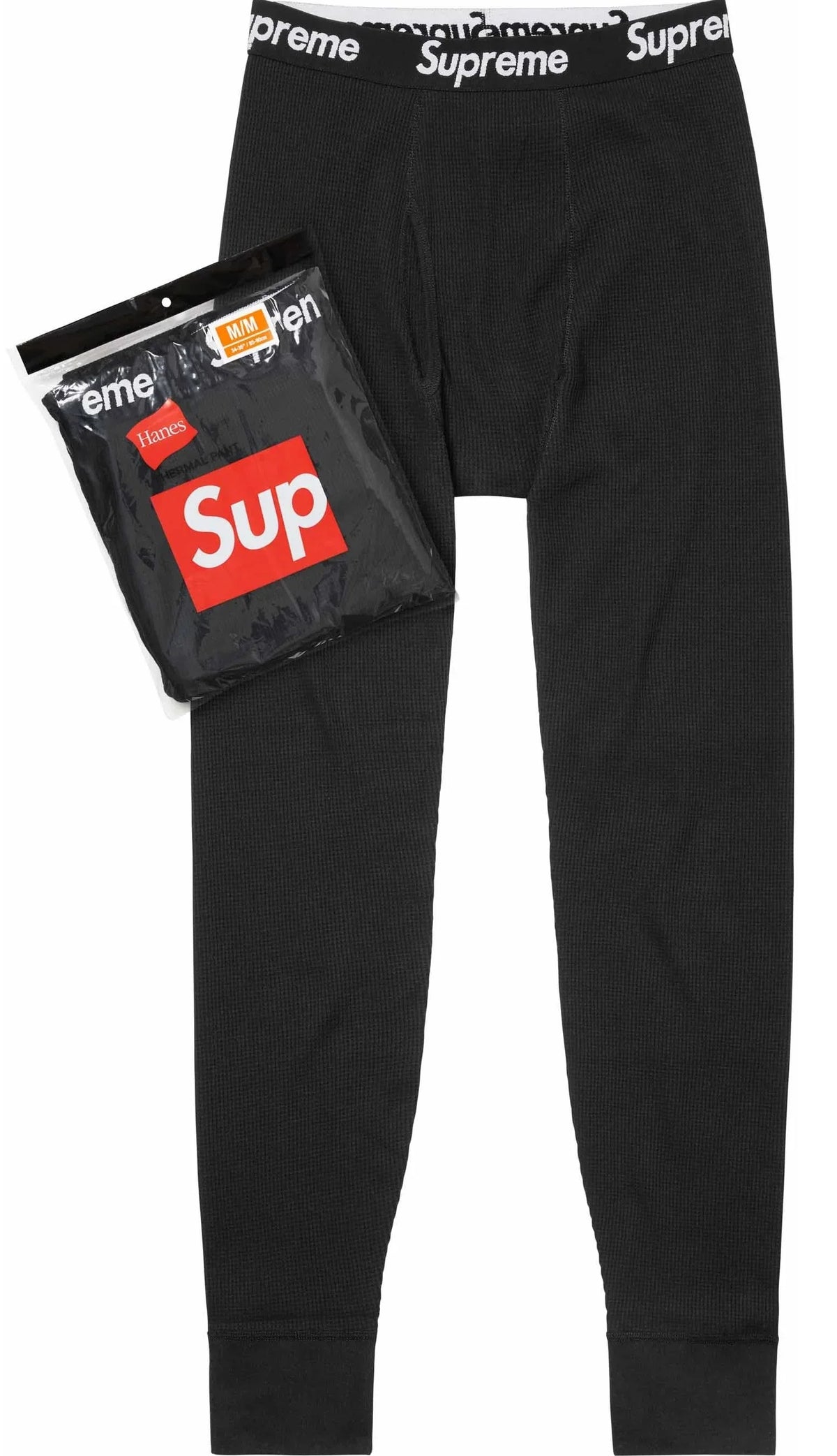 Supreme Hanes Thermal Pants Black