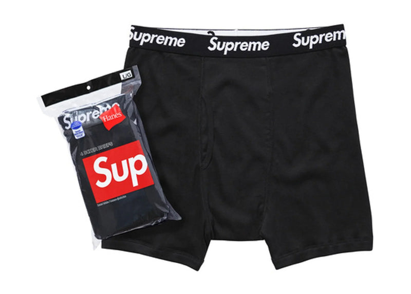 4 Pack Supreme x Hanes Bokserki Black