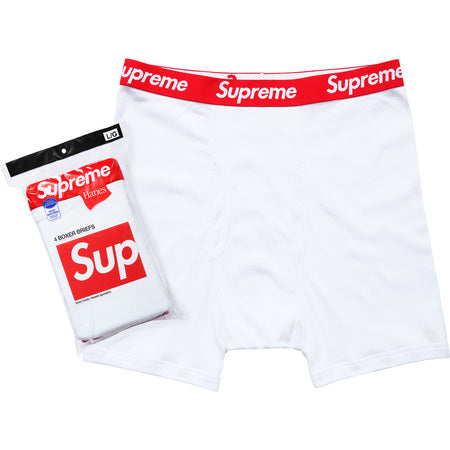 4 Pack Supreme x Hanes Bokserki White
