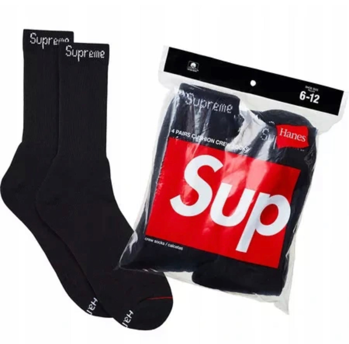 Supreme x Hanes Skarpety Black