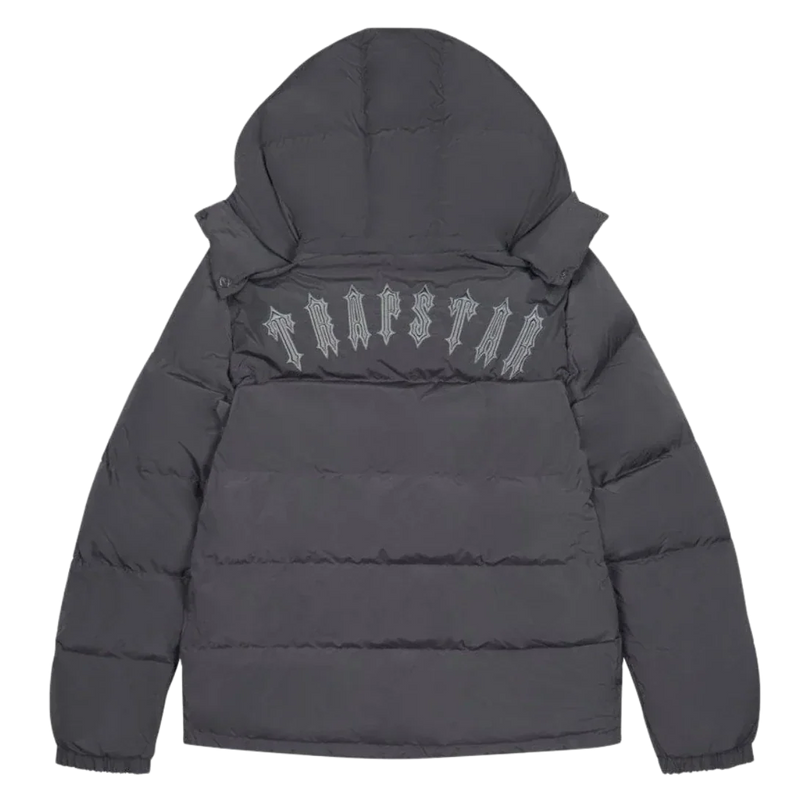 Trapstar Irongate Detachable Hooded Puffer Jacket Stone Grey