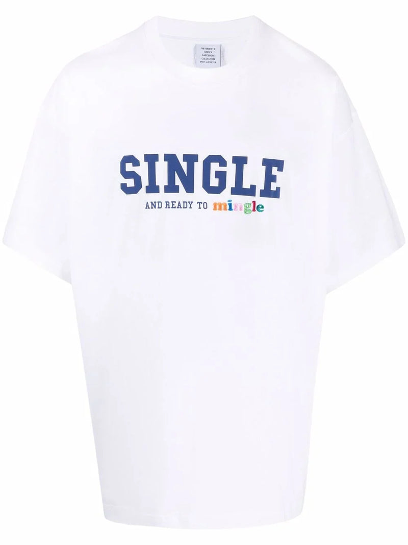 Vetements Single And Ready To Mingle Tee White