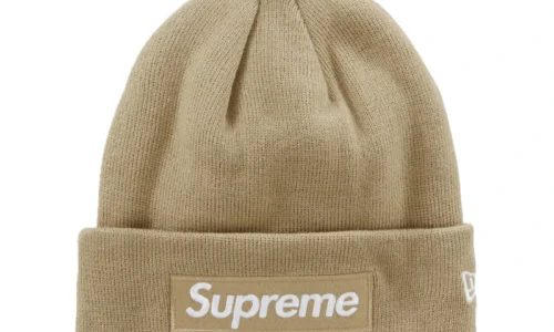 Czapka Supreme New Era Box Logo Beanie (FW23) - Dark Sand Czapka Supreme New Era Box Logo Beanie (FW23) - Dark Sand
