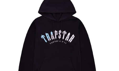 Trapstar Decoded Print Hoodie – Black/Light Blue